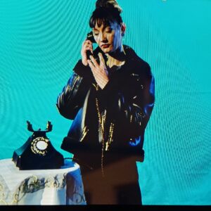 Girl crying on the phone